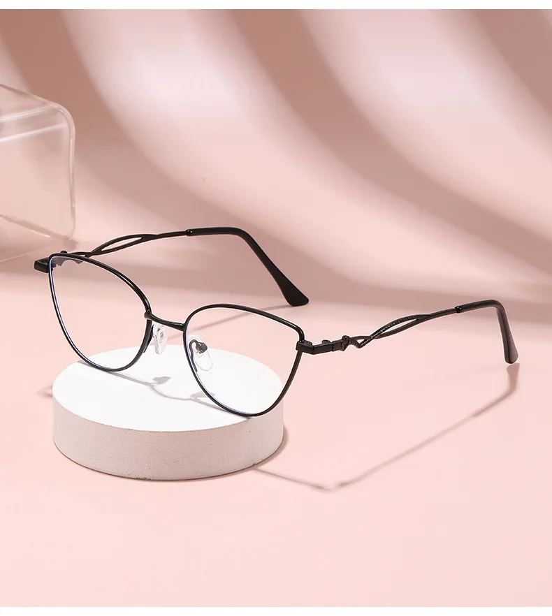 Modische Anti-Blaulicht-Lesebrille für Damen aus Metall mit hochauflösender Anzeige der jugendlichen Lesebrille 9792 – Detail 9