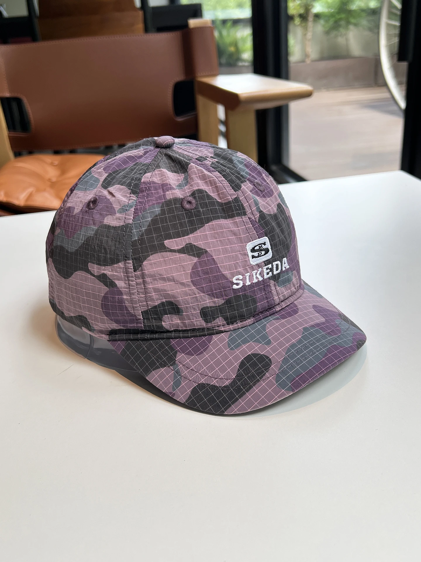 

Short brim hat summer men's quick-drying plaid breathable baseball cap peaked cap women