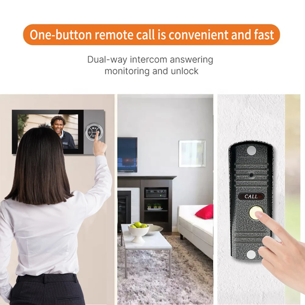 7Inch IPS Screen Tuya Remote Control WIFI Door Phone Intercom Visual Doorbell 120Degree Wide Angle Home Security Door Viewer