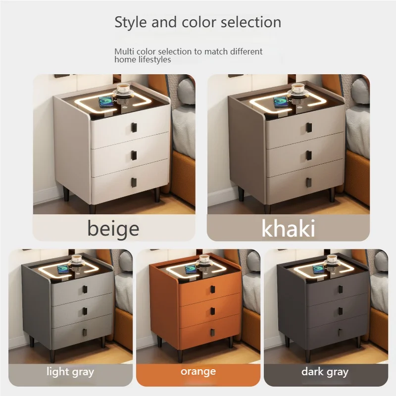 طاولة بجانب السرير شحن لاسلكي أسود حديث مع ميزات تخزين ذكية للاستخدام المنزلي في شقة أو غرفة المعيشة في غرفة نوم الفندق #5