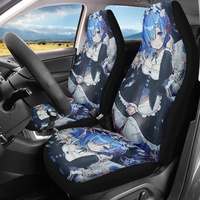 Anime Re Zero Rem Ram Car Seat Covers Durable Slip-Resistant Front Seats Only Universal Fit Most of Sedan Fashion Auto Accessory