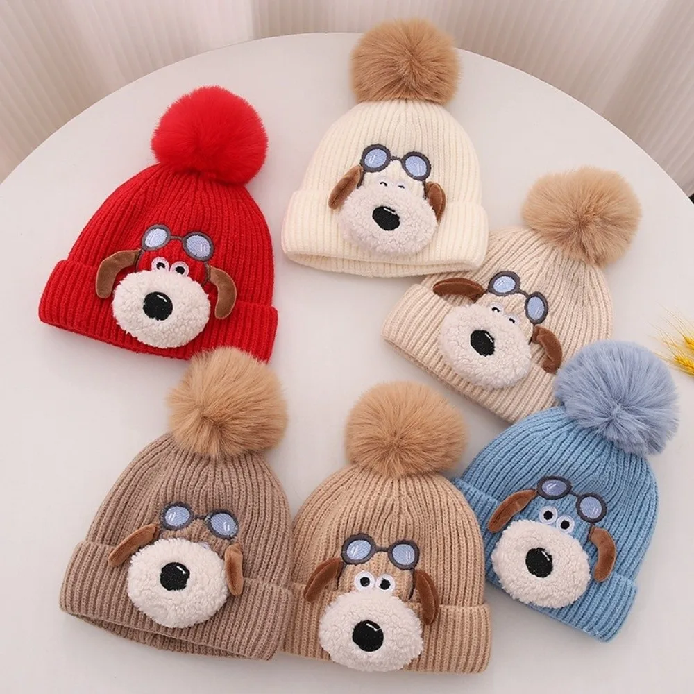 

Новая теплая пуловерная шапка, ветрозащитная шапка с помпоном для защиты ушей, холодостойкая шапка-бини, От 1 до 4 лет