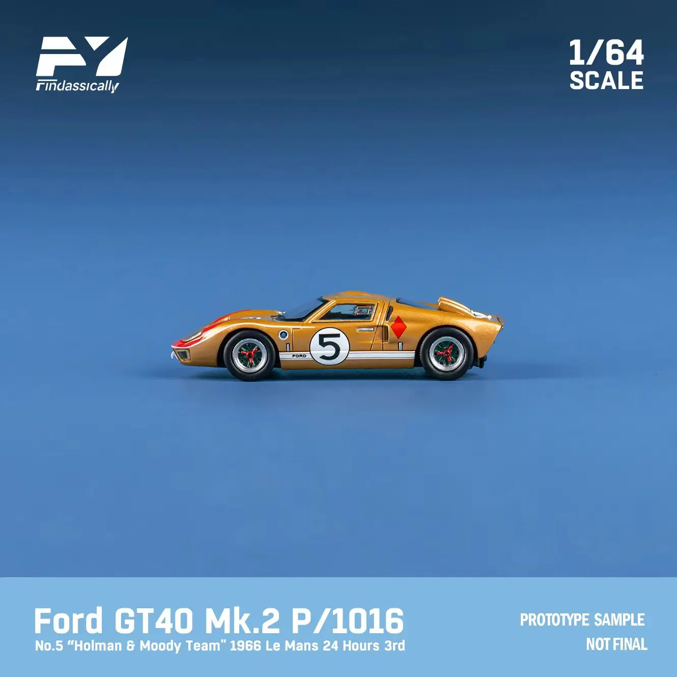 **Preorder**FindclassicallY 1:64 GT40 Mk II 1966 LeMans Diecast Model Car