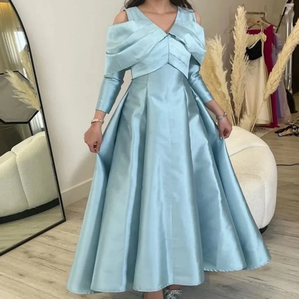 

Muloong V-Neck Ankle-Length Women Elegant And Pretty Luxury Prom Dress