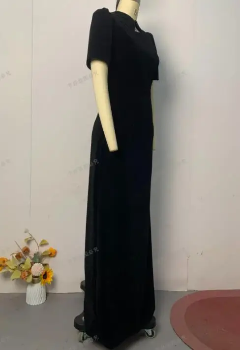 Dames lente/zomer 2026 nieuwe stijl elegante en slanke taille tas heup jumpsuit lange rok woon-werkverkeer retro elegante jurk