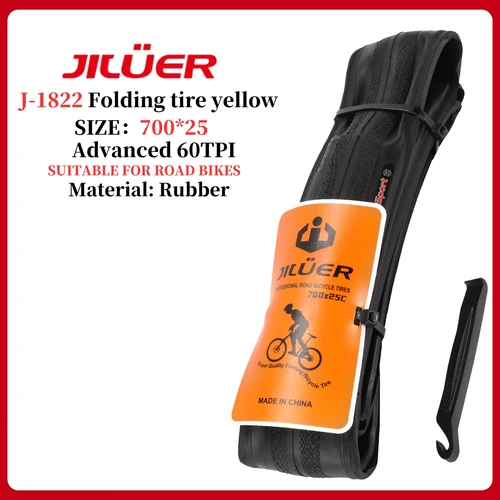 Imagen 2 del producto Neumáticos Yello negros plegables 700C, neumáticos resistentes a pinchazos para bicicleta de carretera, neumáticos de bicicleta plegables de alta presión 700x25C 60Tpi