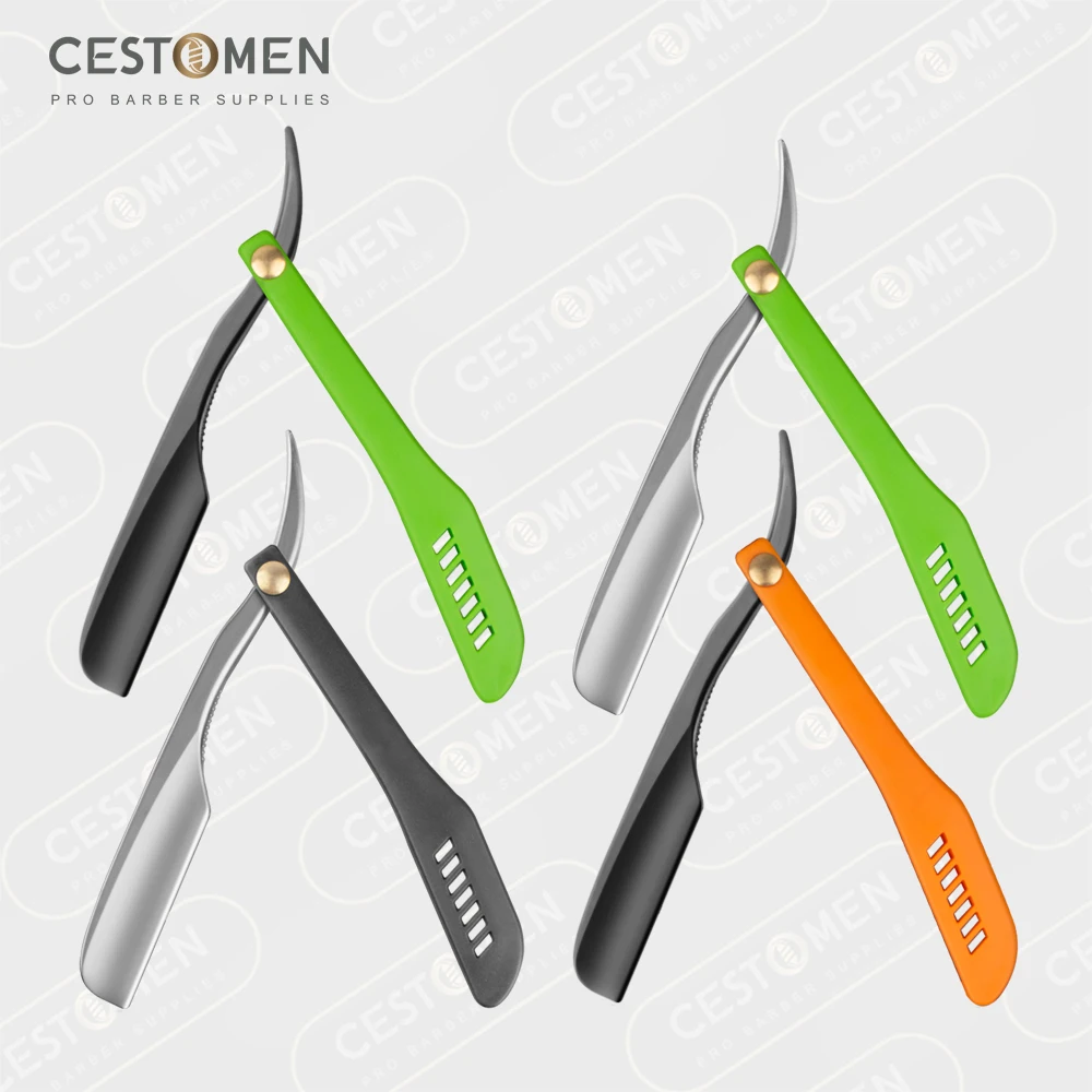 CestoMen Professional Vintage Straight Edge Barber Razor Straight Razor Folding Barber Blade Razor