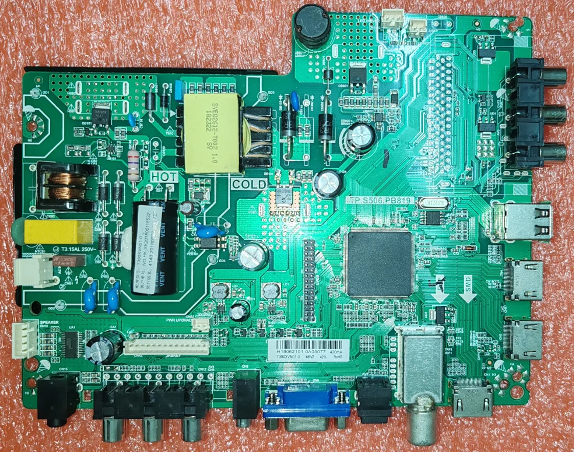 TP.S506.PB818  TP.S506.PB819  Two different numbered three in one TV motherboards, test physical photos