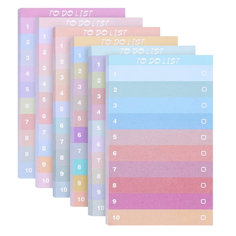 12 ชิ้น To Do List Sticky Notes 5.1X3.2 นิ้ว 600 แผ่นเรียงราย, Planner, Daily Notepad