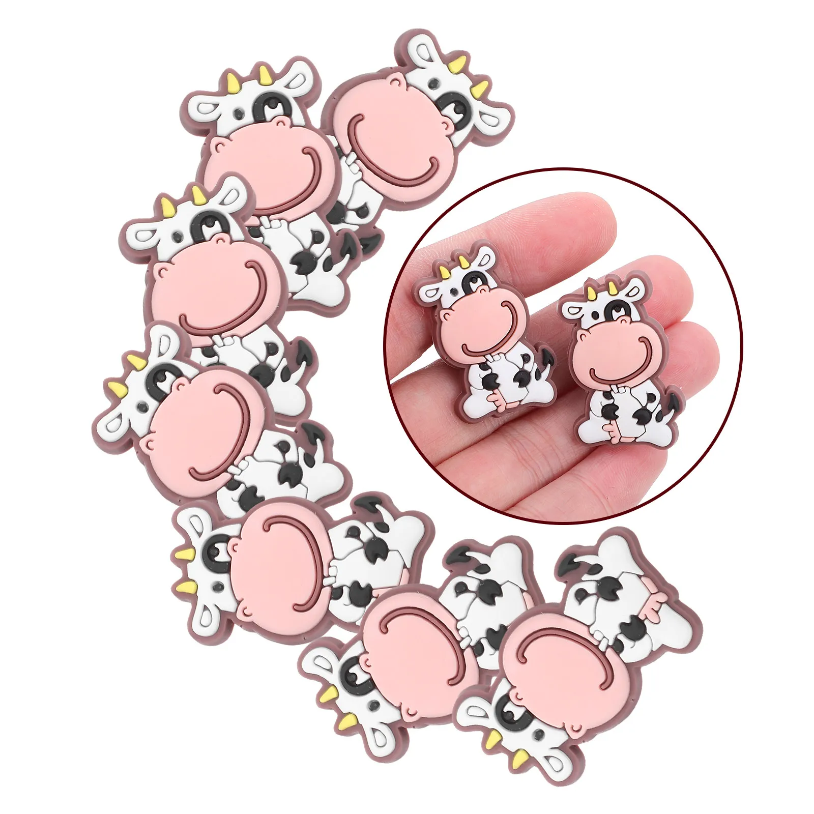 

20Pcs Cartoon Cow Shaped Pencil Topper Soft PVC Pencil Clips Kids Students School Classroom Rewards Decorations