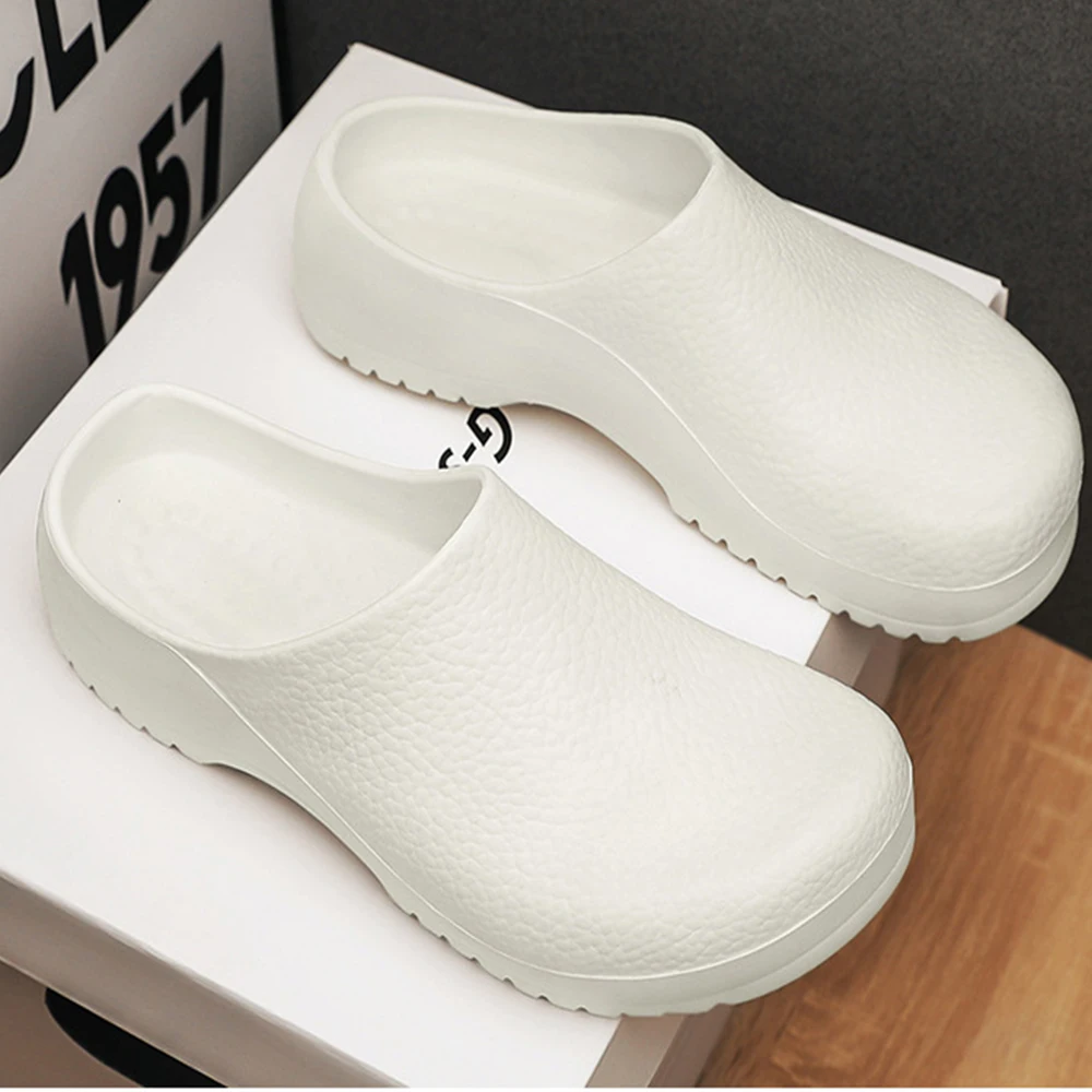 Bebealy Men's Clogs Slippers Resistant Shoes for Men Food Service Non Slip Restaurant Chef Shoes Men Slip Resistant for Kitchen