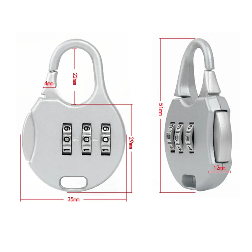 1pcs HOT Metal Diary Protector Gym Combination Code Locker Case Supply 3 Digit Dial Security Tool Password Lock Padlock