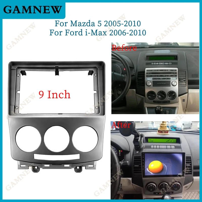 9 Inch Car Frame Fascia Adapter Canbus Box For Mazda 5 Mazda5 Premacy Ford I-Max Android Radio Audio Dash Fitting Panel Kit