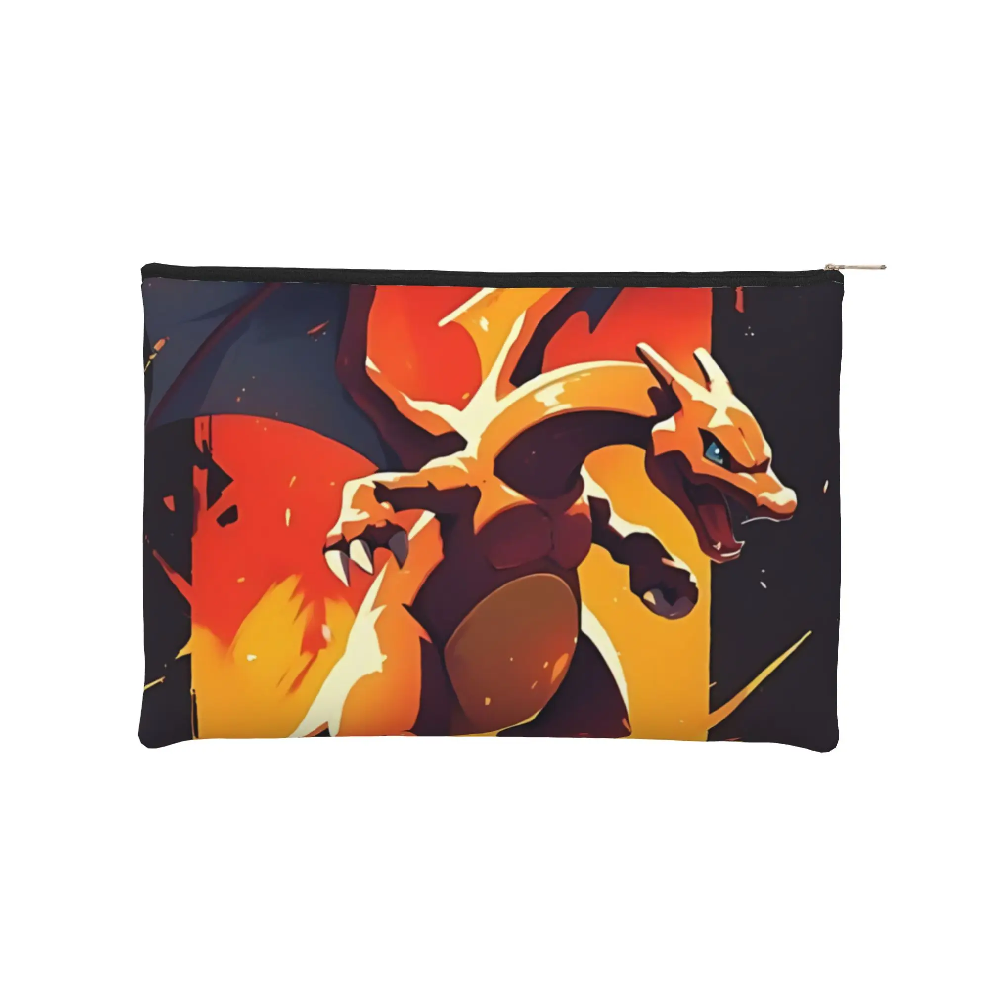 Elegante bolsa de maquillaje Charizard Pokémon, neceser con cremallera, bolsa de cosméticos.