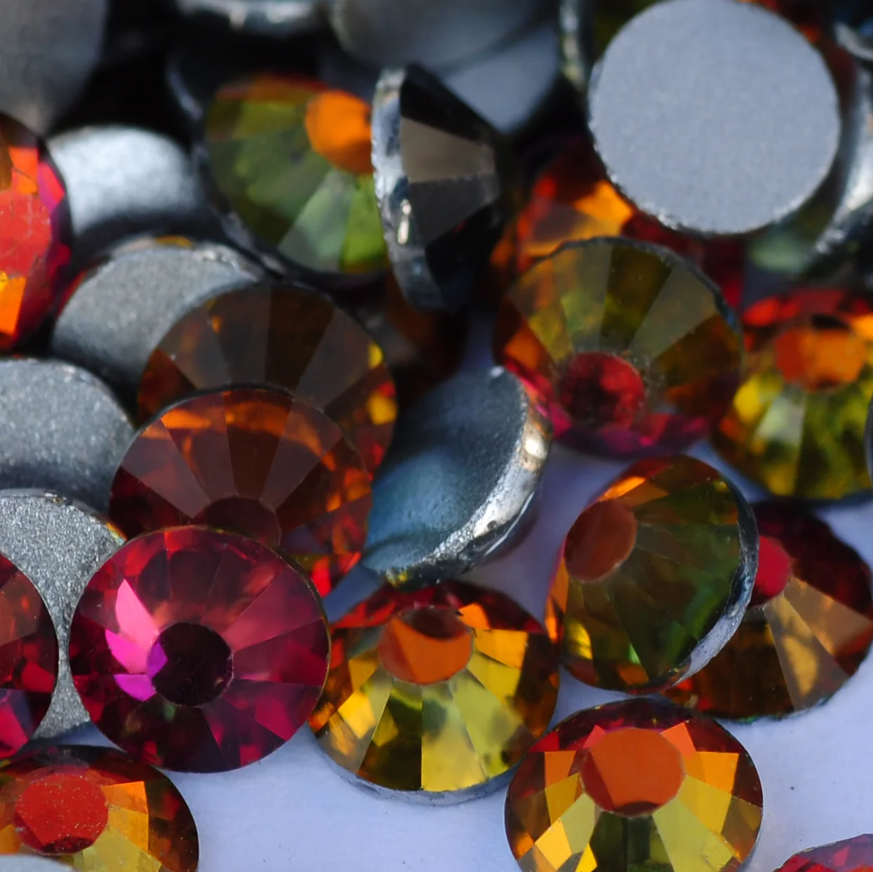 Red Volcano Glass Rhinestones Shiny Flatback Strass Crystals Nail Art DIY Accessories for Fancy Clothing Decoration
