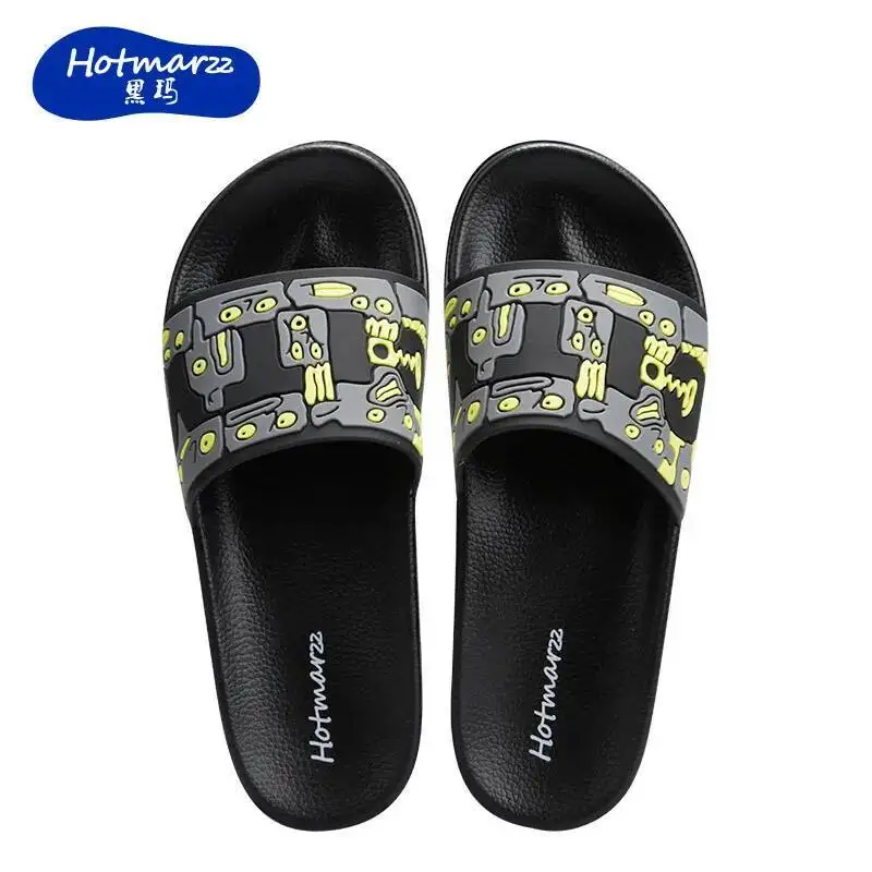 

Outdoor Beach Slippers Men's Anti Slip Slide Sandals Casual PVC Slippers For Outdoor & Indoor Bathroom Ready Design