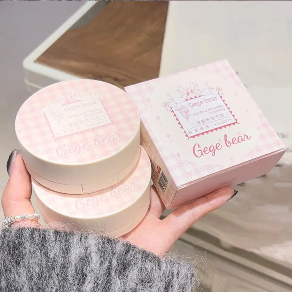 2-in-1-Doppelschicht-Luftpolster-Make-up, gepresster Puder, langanhaltende Foundation-Creme, Gesichtsölkontrolle, BB-Creme, Aufhellung, Kosmetik