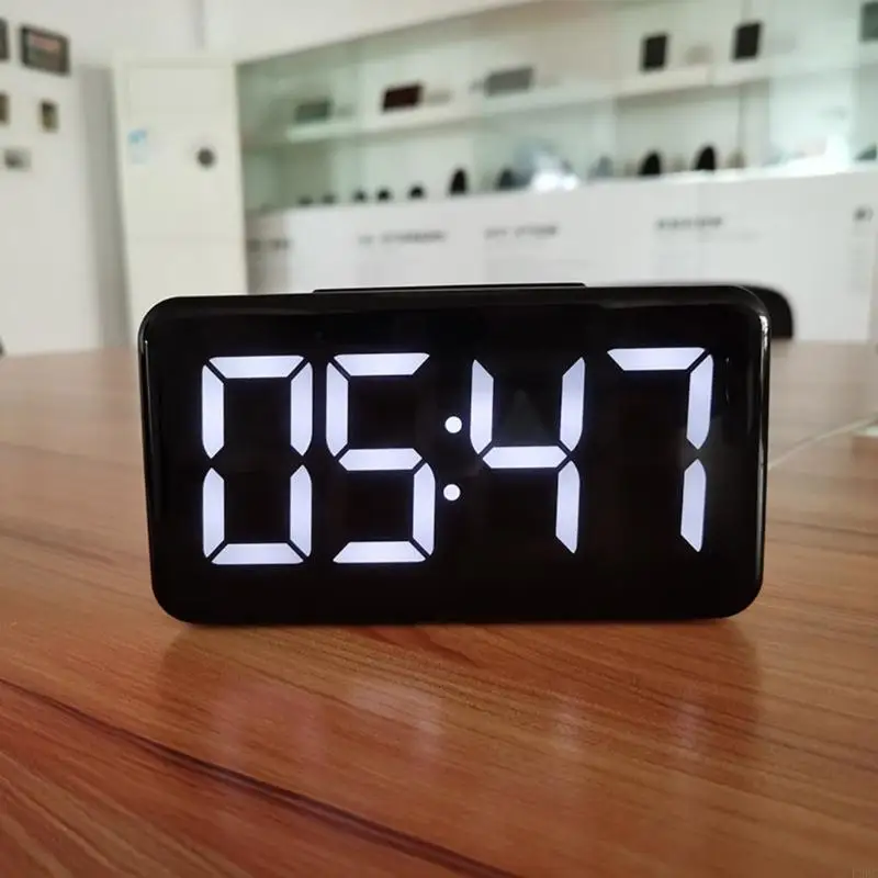 F26C Home LED Digital Alarm Clock Simple Operation Alarm Snooze Modern Clock with 3 Levels Brightness 12/24Hr Festival Gift