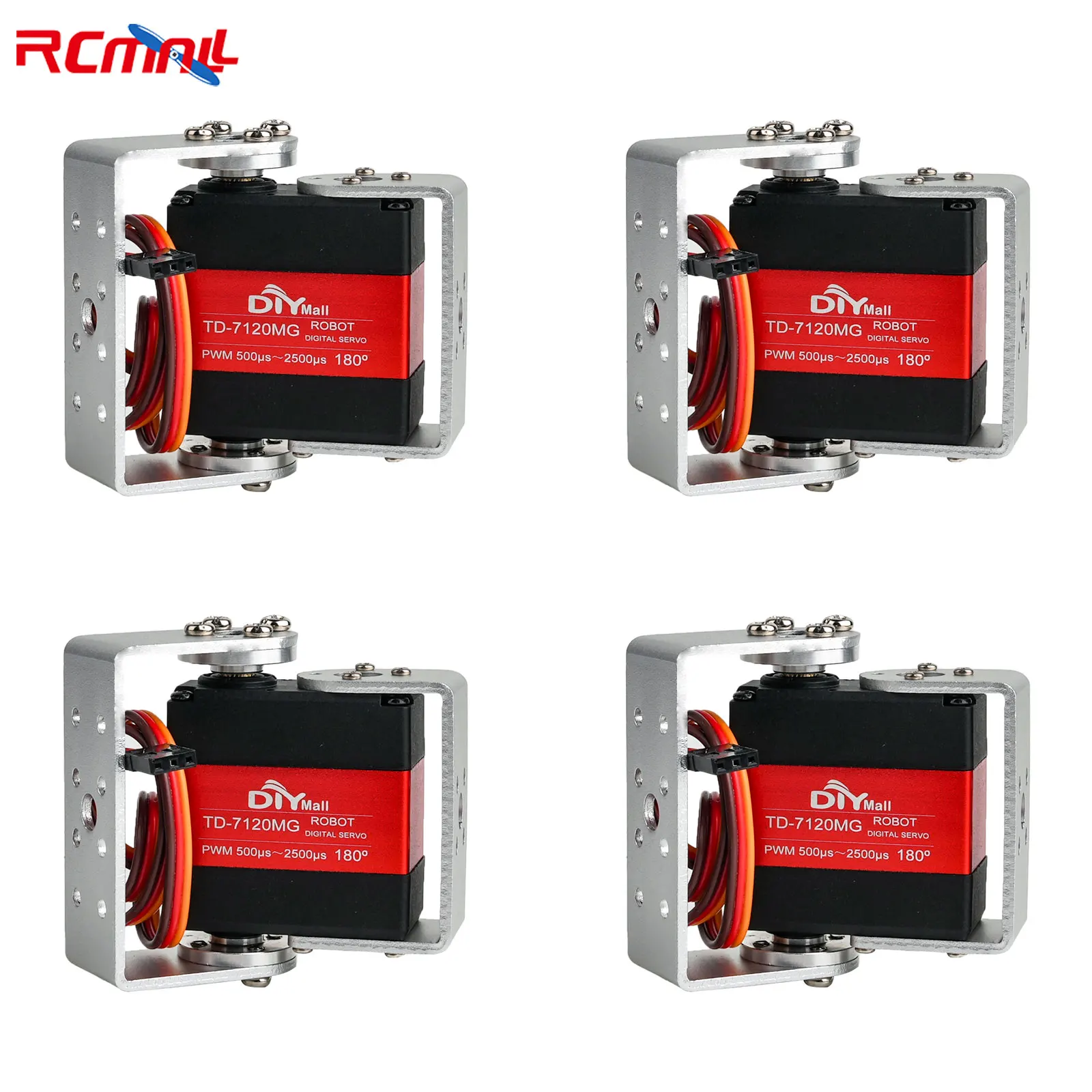 4PCS TD-7120MG 20KG Dual-Axis Metal Digital Servo 180/270 Angle Controllable Carbon Brush Motor RC Servos for Car Robot