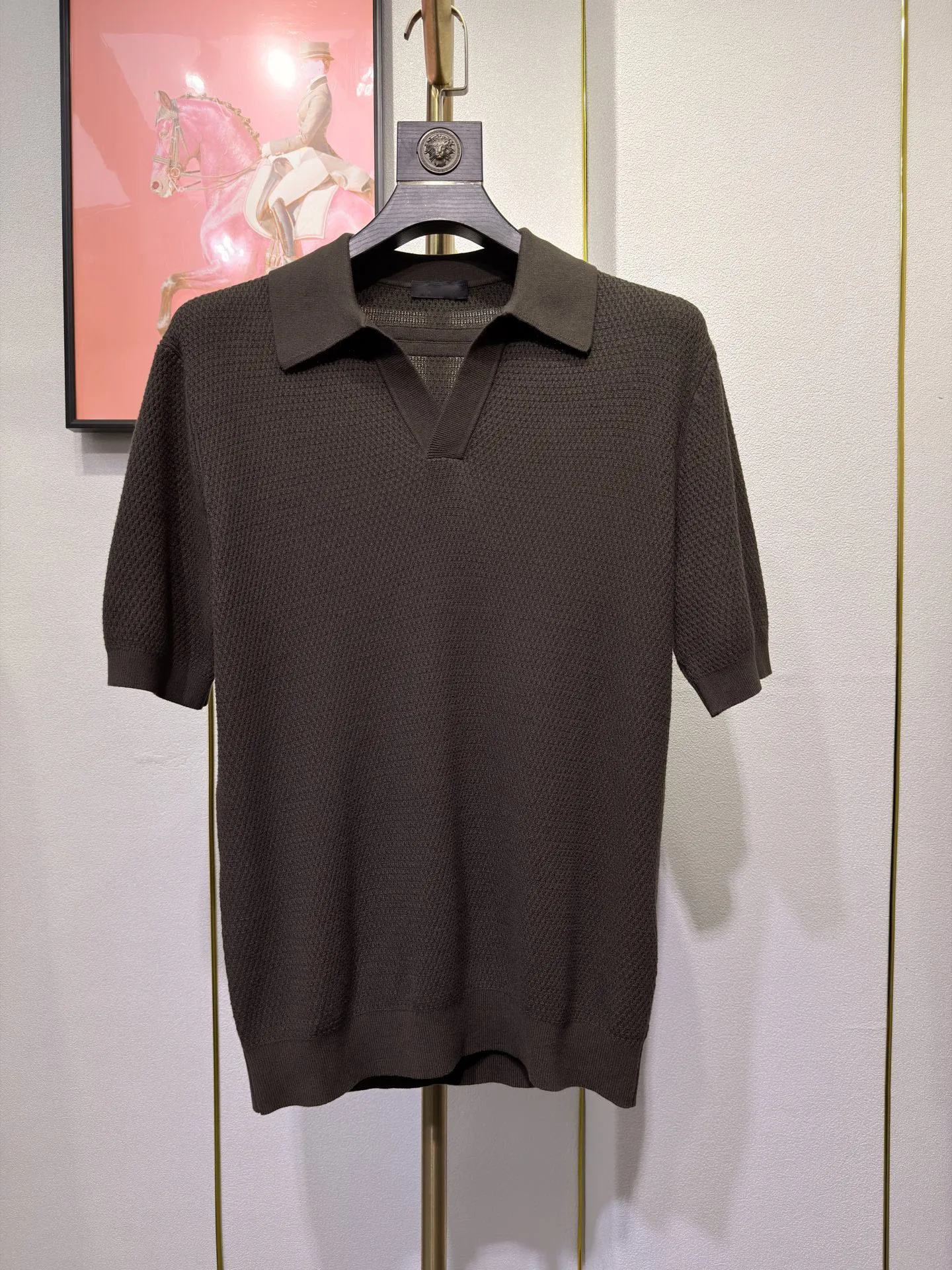 SIJITONGDA 2026 men's new men's high-end knitted cotton lapel short-sleeved T-shirt size M-3XL