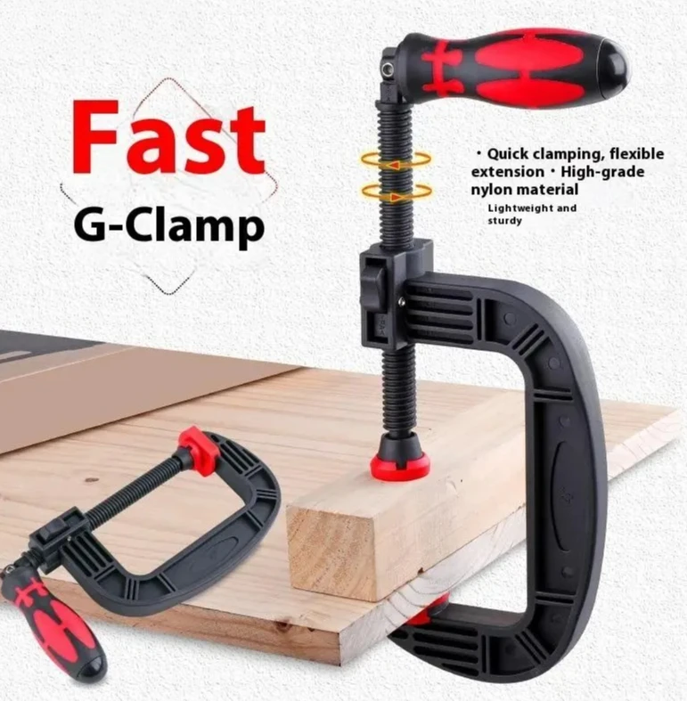 For Wood And Metal Working Quick Woodworking Clamp New 1Pcs 2/3/4 Inch Plastic Rubber G Clamp Reliable Clamping Power