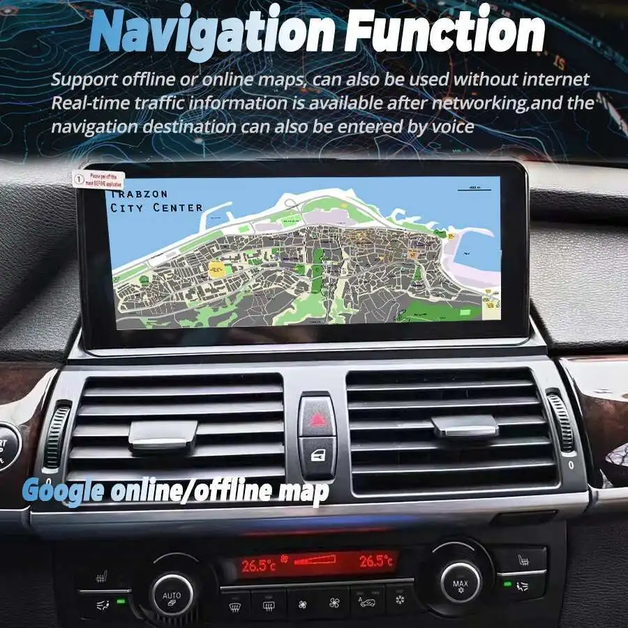 Android 15 Stereo Ekran 10.25" Auto Radio Samochodowe Do BMW X5 E53 X6 E70 E71 2007-2013 System CIC CCC Carplay Video Nawigacja GPS