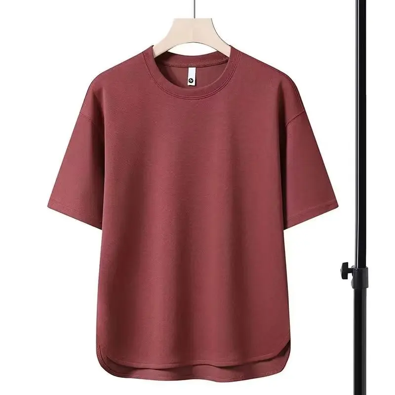 

Ice Silk Men's ort Sve T-irt Casual Loose Fit Urban Sle Polyester Fiber Anti-Wrinkle Summer Faion Trend Brand