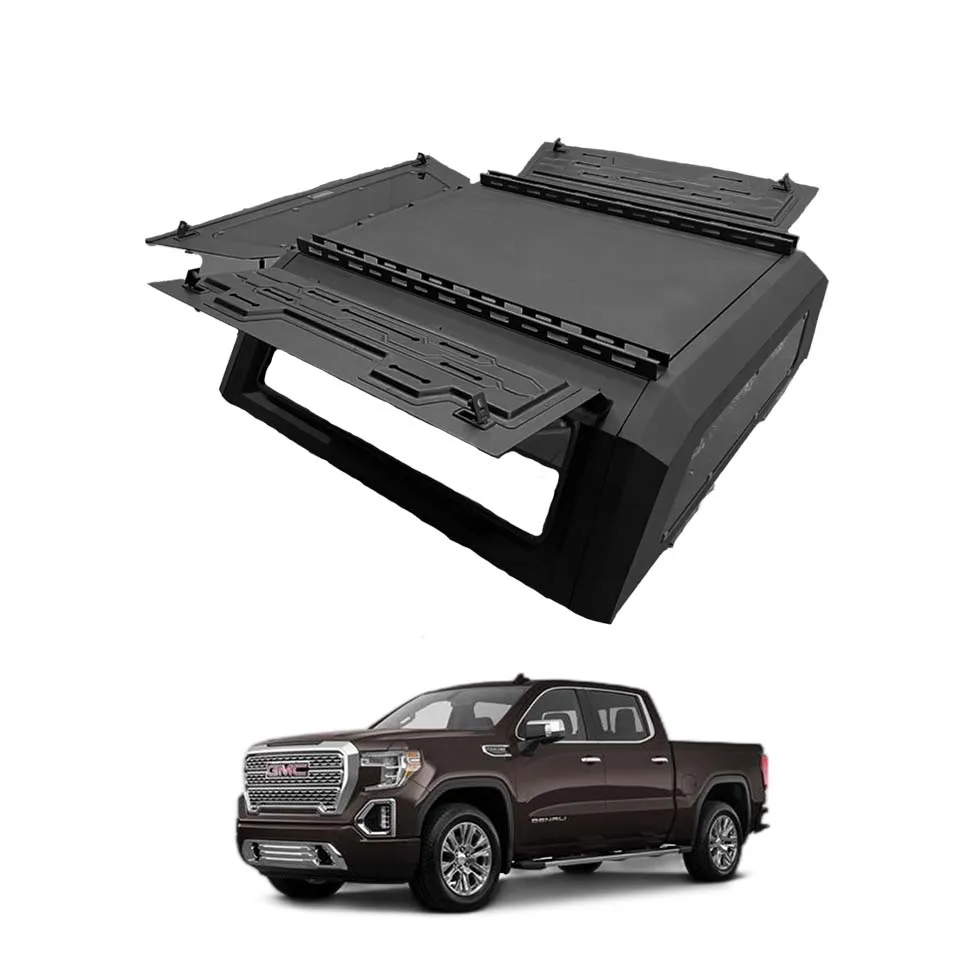 

2024 car accessories tonneau cover for pickup truck GMC Sierra 1500 hard topper canopy tent truck bed camper