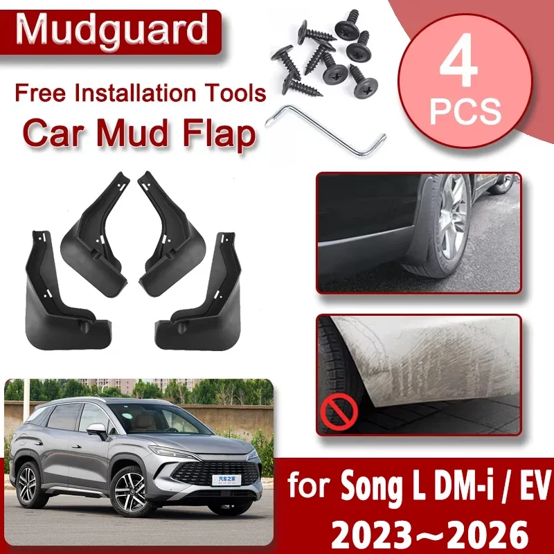 

Mudguards For BYD Song L DM-i Song L EV 2023 2024 2025 2026 Splash Mudflap Fender Flares Guards Wheel Exterior Parts Accessories