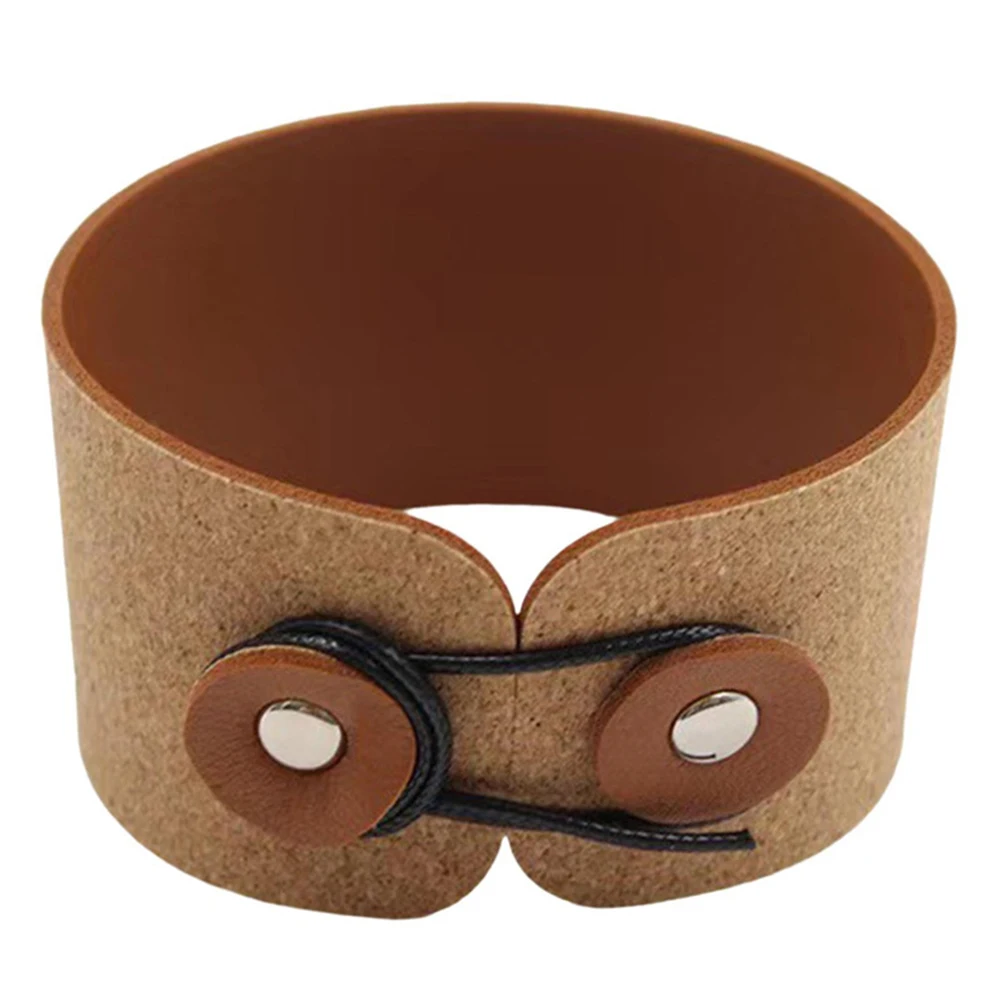 Capa protetora de mão para copo de café, couro pu de cortiça, capa isolada ajustável, reutilizável para café, chá, bebidas quentes e frias