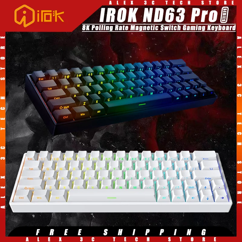 

IROK ND63 Pro Mechanical Keyboard Magnetic Switch Wired Hot Swap RGB 8K Polling Rate Customized Gaming Keyboard Pc Accessories