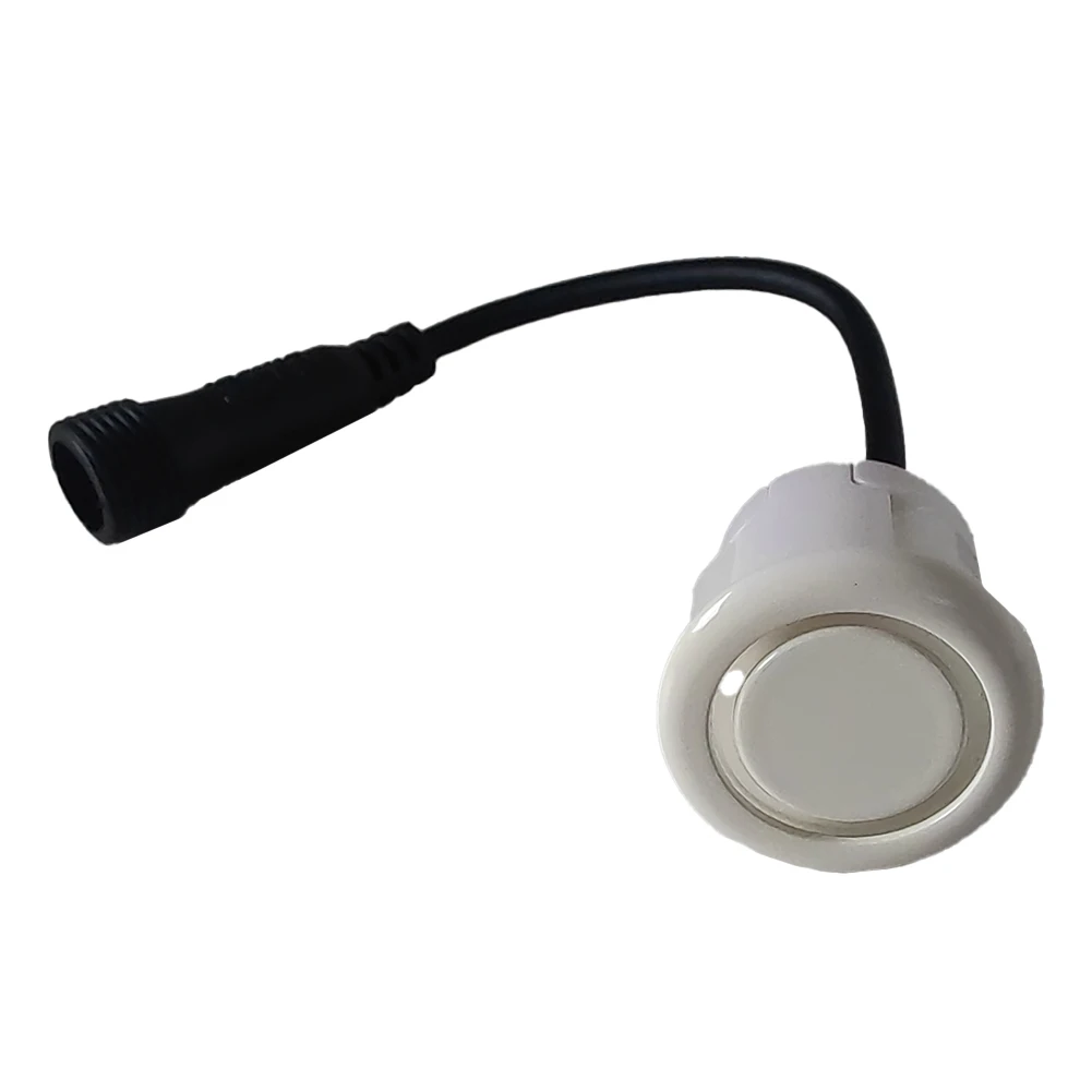 Zestaw czujników parkowania samochodowego, 1 sztuka, 18,5 mm, kabel 0,14 m, biały, wodoodporny czujnik parkowania cofania, akcesoria samochodowe z dźwiękiem.