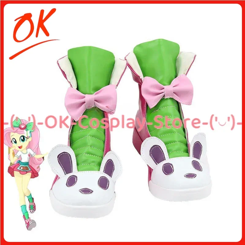 

[На заказ] Обувь для косплея Fluttershy, реквизит для ролевых игр в стиле аниме, Хэллоуин, карнавал, праздничная вечеринка, ботинки из искусственной кожи