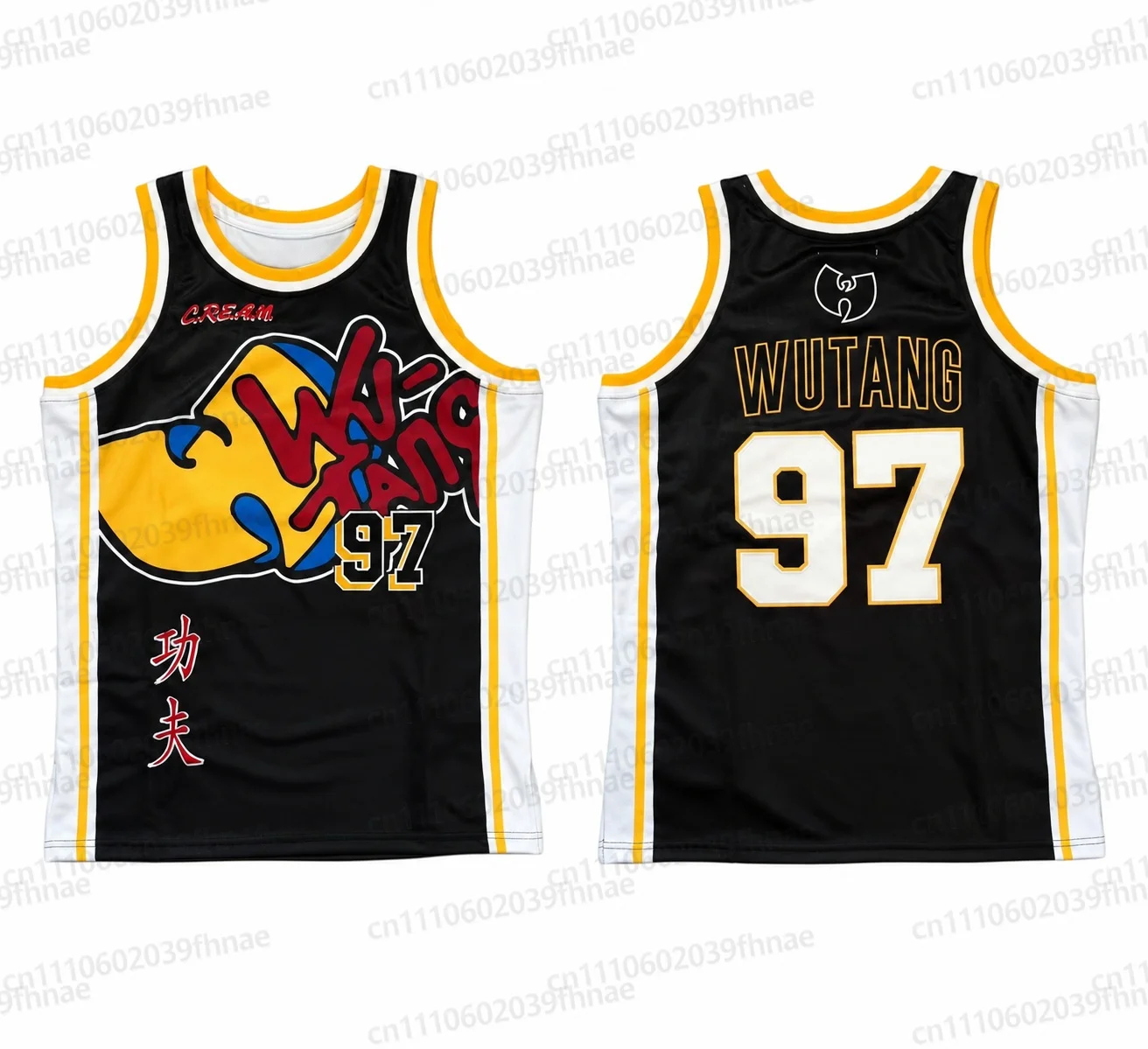 Wu Tang 97 Familien-Set Basketball-Trikot Ärmelloses Shirt Hip-Hop-Stil Outfit Freizeitkleidung Familien-Matching – Detail 4