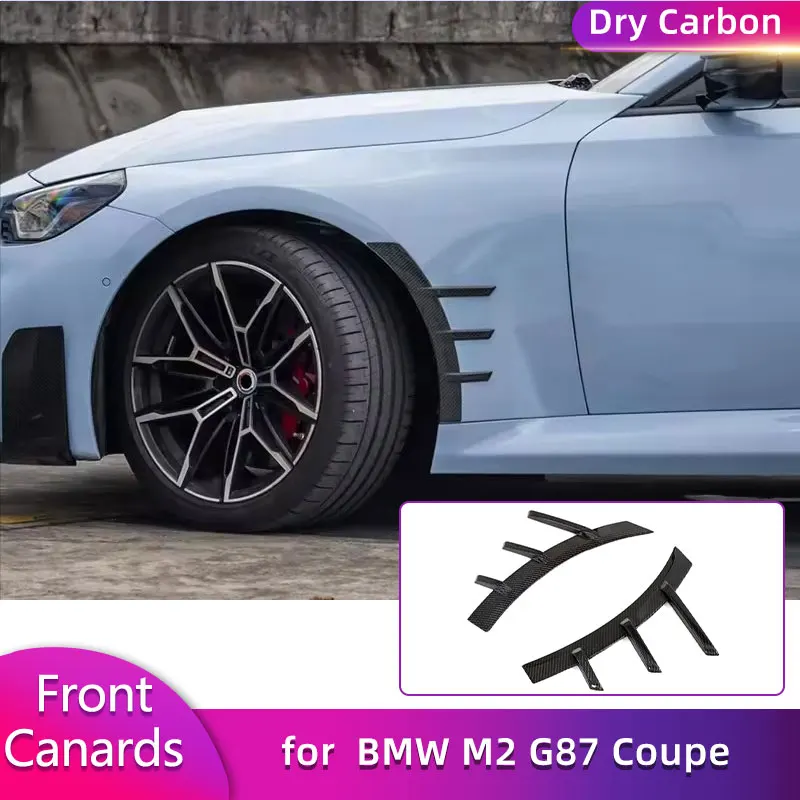 

Сухие передние боковые крылья из углеродного волокна, накладки Canards для BMW M2 G87 Coupe 2023-2025, разделители боковых крыльев автомобиля, комплекты кузова