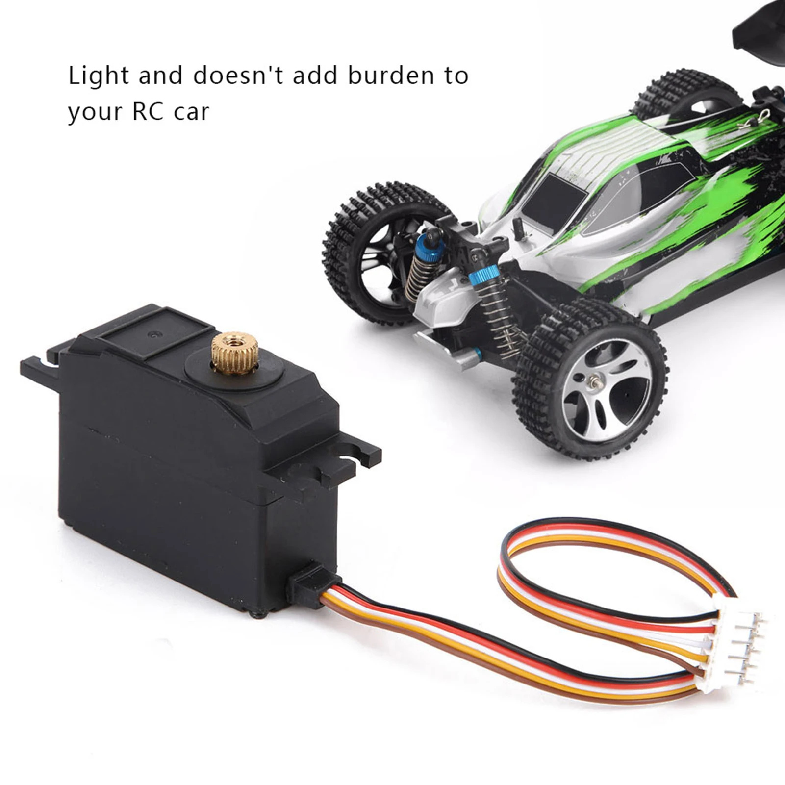 Servo 1/12 Servo de engranaje de plástico Servo de engranaje de plástico Actualización de piezas de repuesto Accesorio apto para WLtoys 12428 / 12427 1/12 RC Car RC Servo