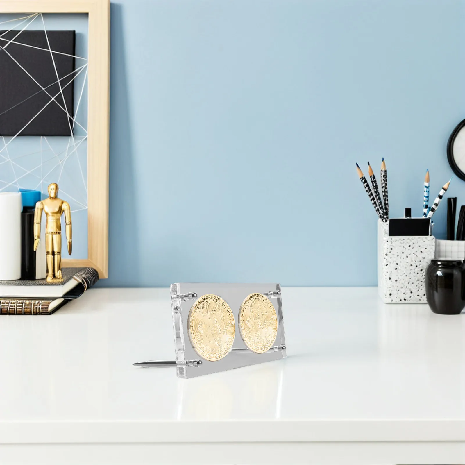 

Dual-Slot Coin Display Box Clear Round Plastic Holder 60Mm Diameter Coin Collection Storage Case Protective Display