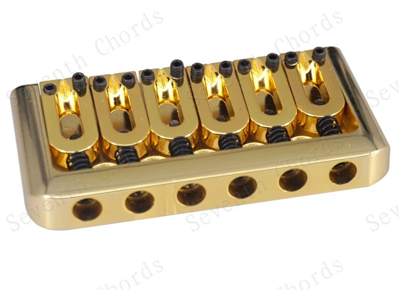 1 Set 6 Saiten Gold Silber E-Gitarren-Brücke Top-Load-Sattel Hardtail 76MM Musikinstrument-Zubehörteile – Detail 13