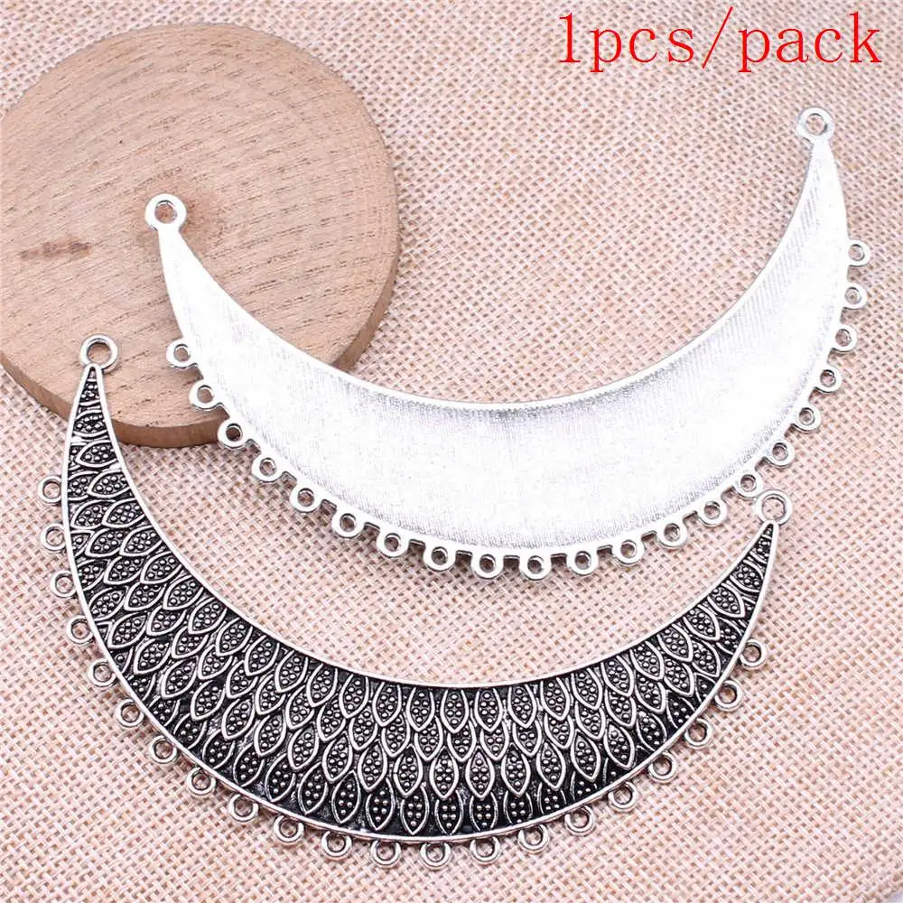 Crescent Moon Shaped Porous Earring Connector Charms For Jewelry Making DIY Pendants For Gift Bulk