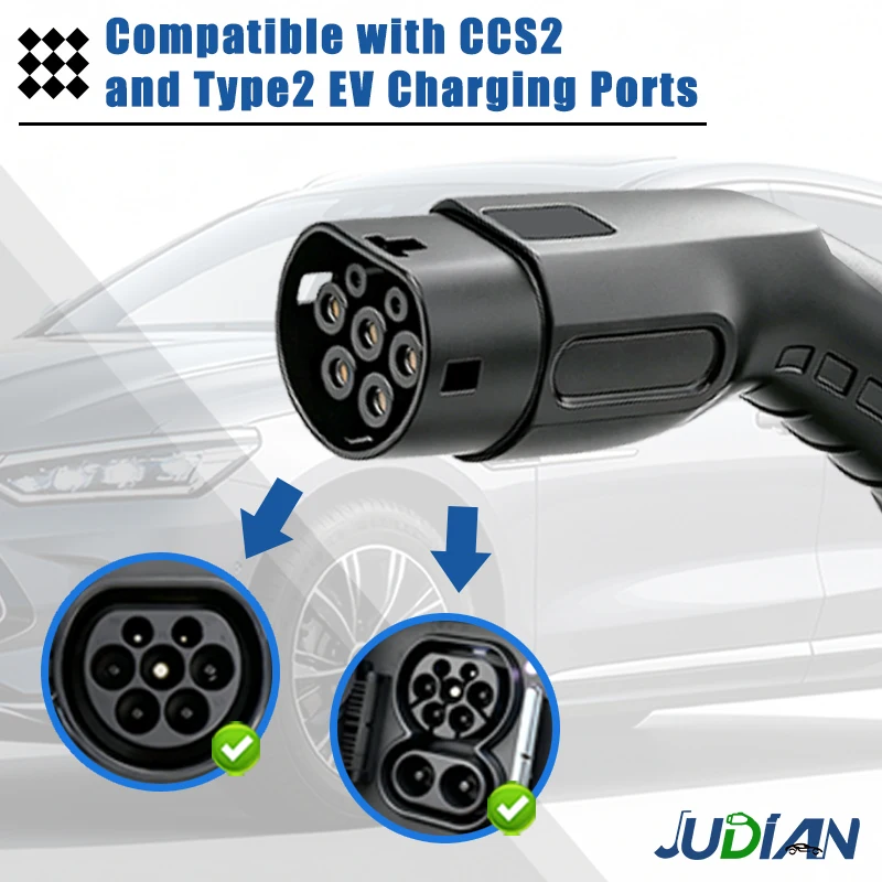 Type 2 EV Charging Extension Cable 3.5KW 7KW 11KW 22KW, Type2 Plug for Portable EV Charger Wallbox & Charging Station