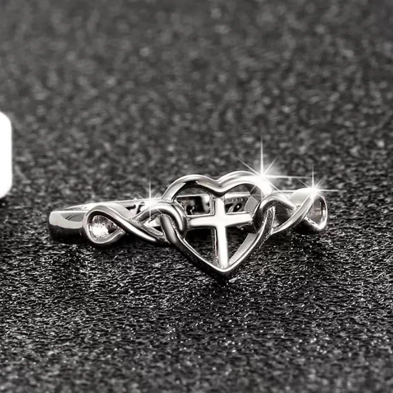 

Простые женские серьги из стерлингового серебра 925 пробы, вечный бесконечный крест в форме любви, бесконечное кольцо, женские свадебные украшения, оптовая продажа