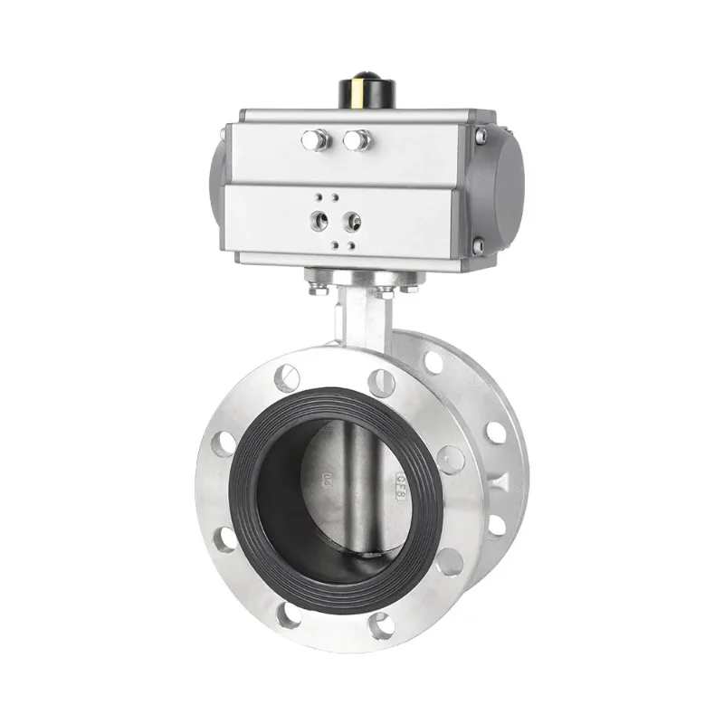 D641X-16P Pneumatic Flanged Butterfly Valve | 304 Stainless Steel Soft-Sealed Corrosion-Resistant