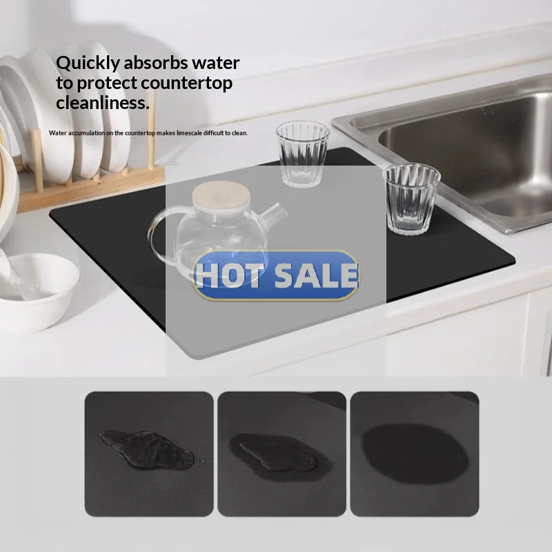 Kitchen Absorbent Fast Drying Non Slip Kitchen Counter Mat 30*40cm Quick Dry Bathroom Drain Pad For Coffee Maker Dish Drying