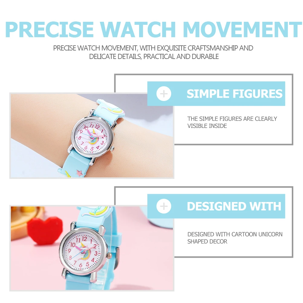 

Cute Unicorn Kids Cartoon 3D Children Wrist Watch Smooth Durable Design Kids Watch For Girls Birthday Christmas Gift