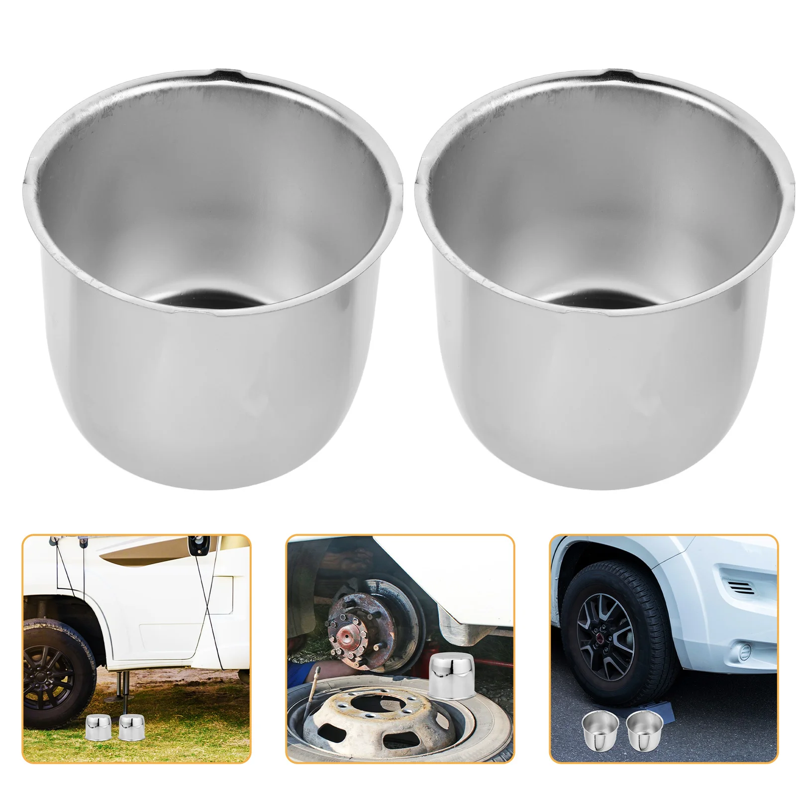 

4Pcs Trailer Hub Caps Metal Dust Covers 108mm Bearing Caps Steel Rim Modification Wheel Hub Protective Covers Trailer Parts