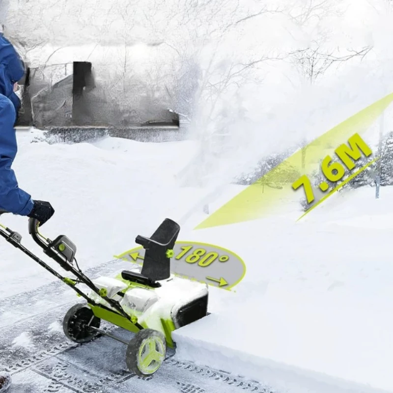 Cordless Brushless Electric Snow Thrower, Hand‑Push Lithium‑ion Battery Snow Blower for Yard Snow Removal