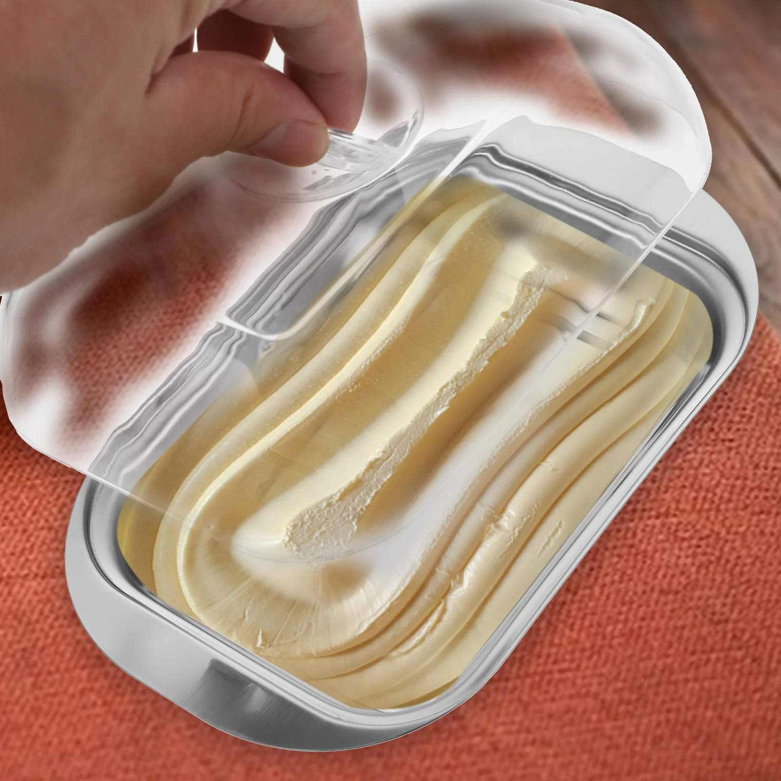 

1Pcs Butter Dish Premium Quality Elegant Serving Tray for Bread Cheese Snacks Household Butter Box with Lid Fruit Storage Plate