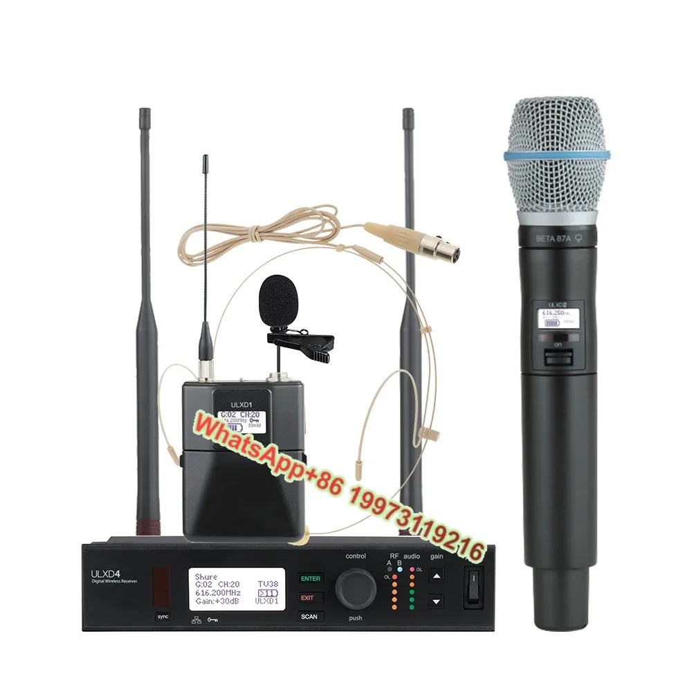 

ULXD4 Beta58a UHF Ручная гарнитура Петличный микрофон Сценическое выступление на открытом воздухе ULXD4/BETA87A Беспроводной микрофон