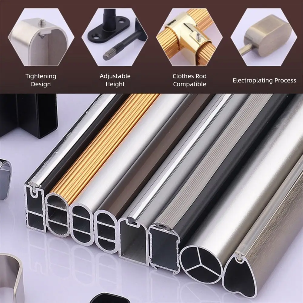 亜鉛合金パイプブラケット 内径16mm ブラック シルバー ゴールド ワードローブレールサポートフランジ ハーフ/オールパス 天井固定