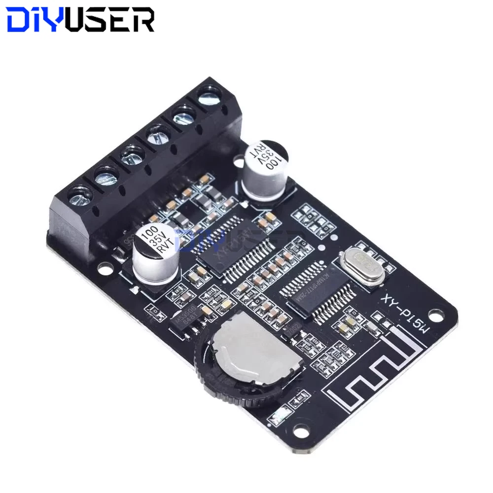 XY-P15W Bluetooth 5.0 Amplifier Board 20Wx2 Stereo Output DC 8-24V Power Audio Module with Heat Dissipation for Speaker DIY